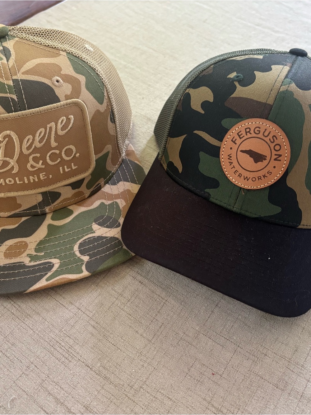 Camo Trucker Hat - Green Camo with Black Bill